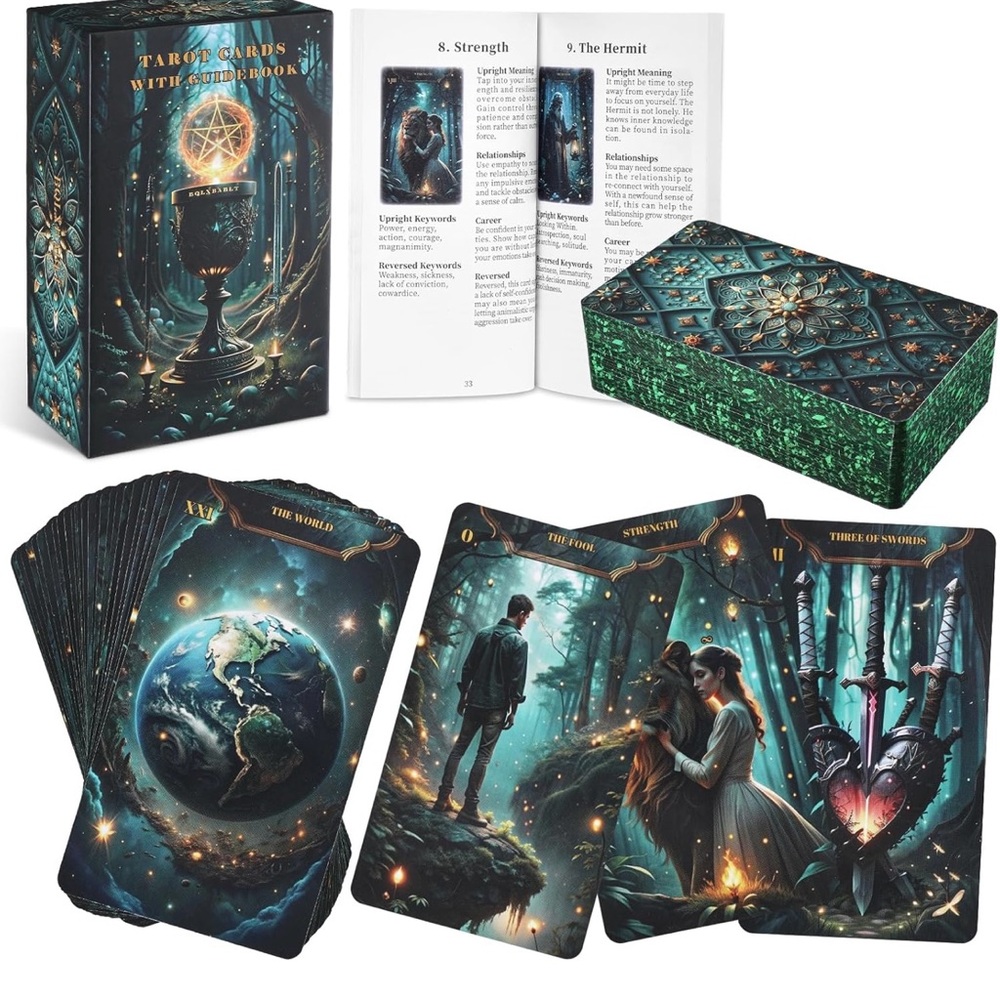Mystical Tarot Card Deck with Guidebook